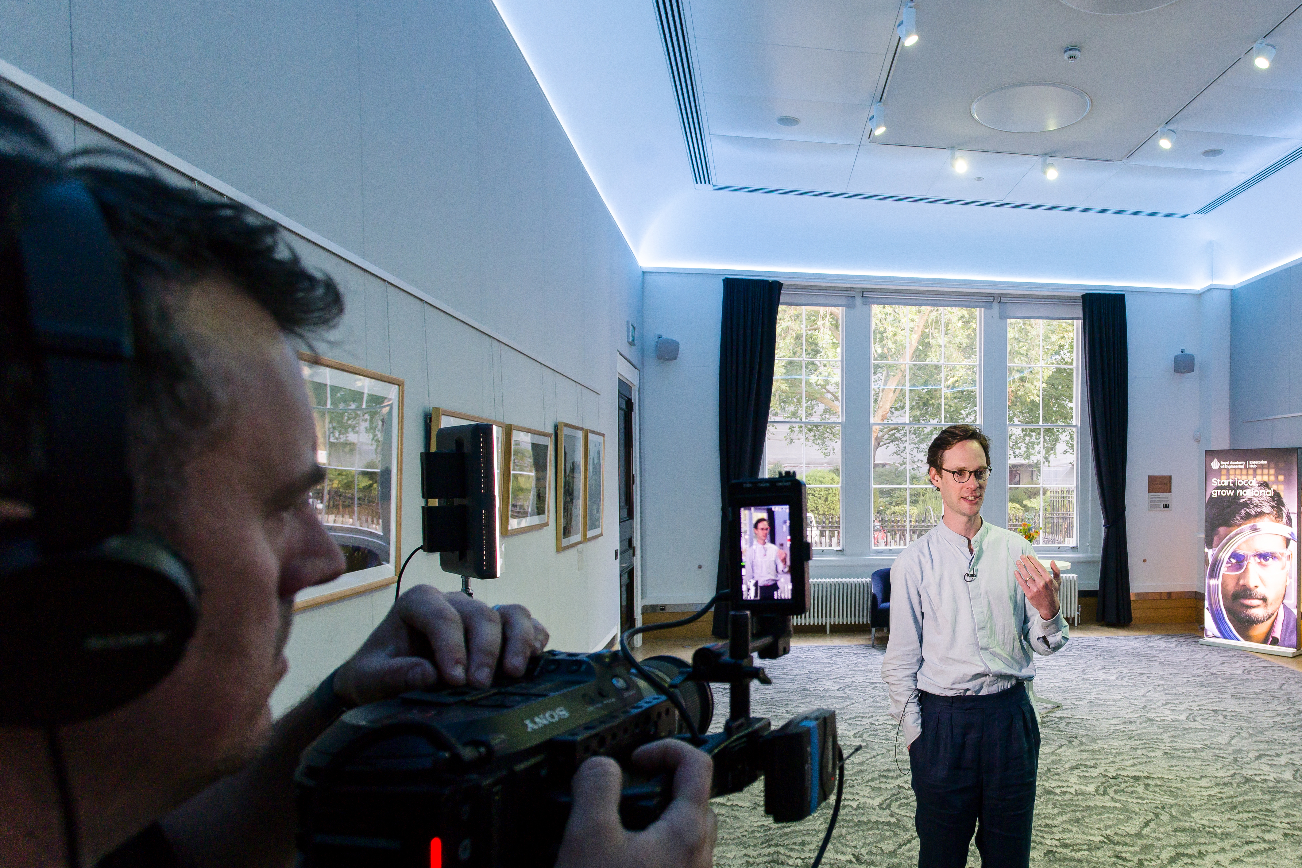 Tom Harty being interviewed