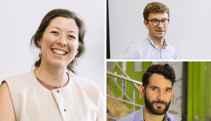 Three side-by-side headshots of Arielle Torres, Dr Ugur Tanriverdi, and Matthew Moore.