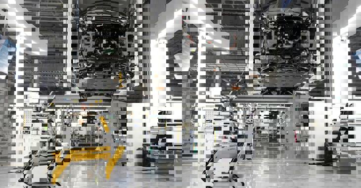 Robots Working In Car Factory